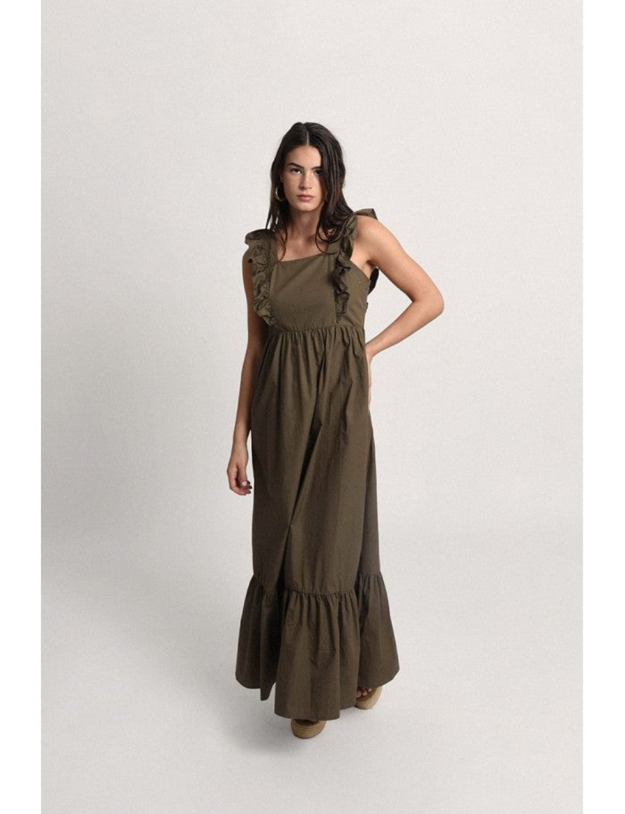 Women Molly Bracken Dresses | Ruffled Sleeveless Long Dress