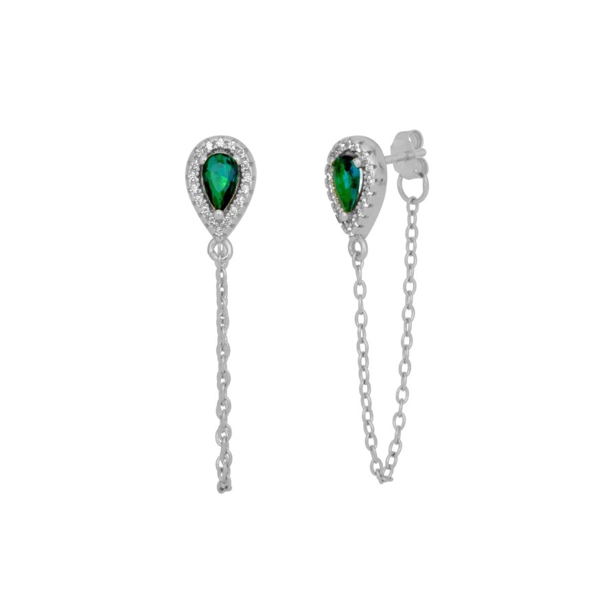 Women fyb Earrings | Simone Chain Stud-Silver