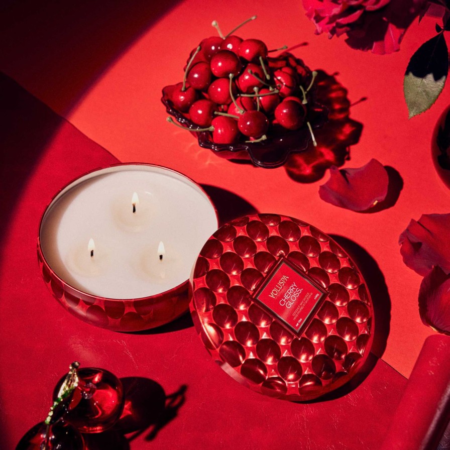 Home Voluspa Candles | Cherry Gloss 3 Wick Tin Candle