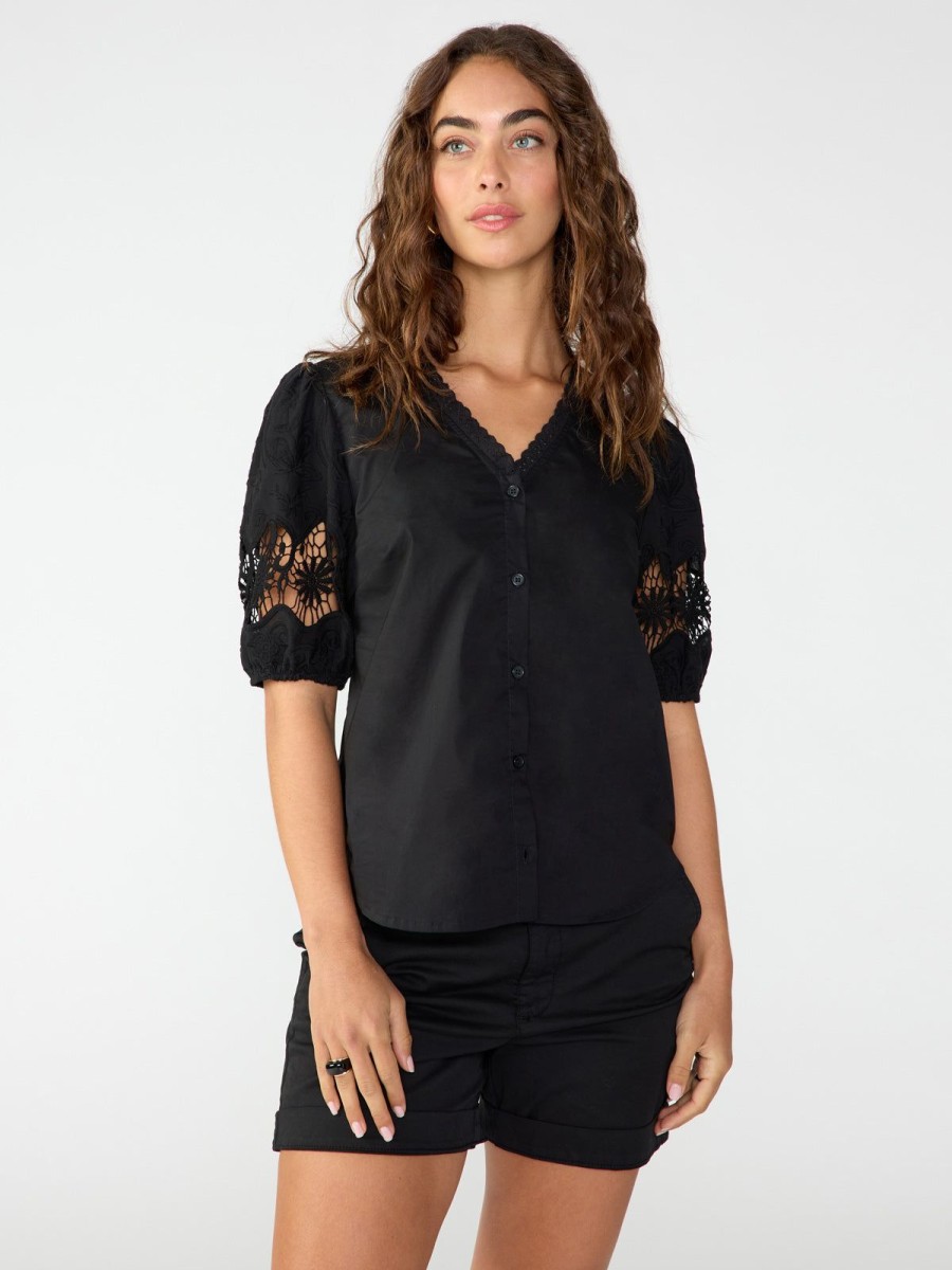 Women Sanctuary Tops | Puff Sleeve Button Top