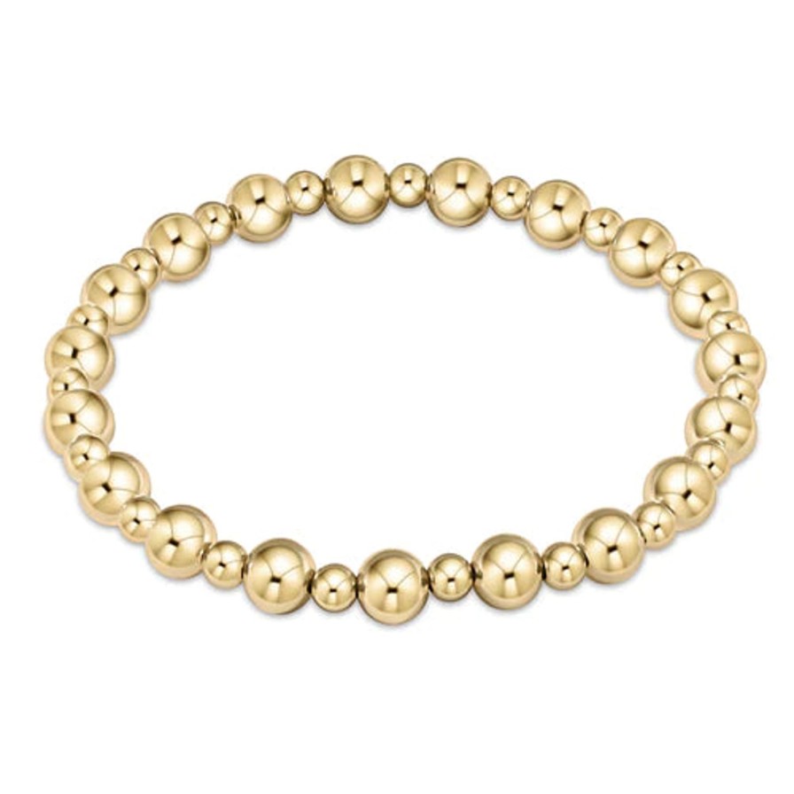 Women Enewton Bracelets | Classic Grateful Pattern 6Mm Bead Bracelet-Gold