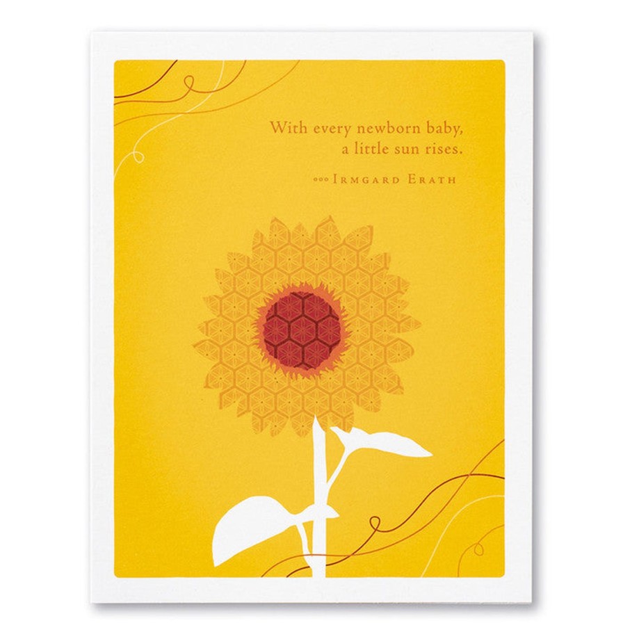 Art & Paper Compendium | Baby Card-"With Every Newborn Baby, A Little Sun Rises." —Irmgard Erath