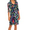 Women Gretchen Scott Dresses | Ruffneck Dress-Jungle Symphony Navy