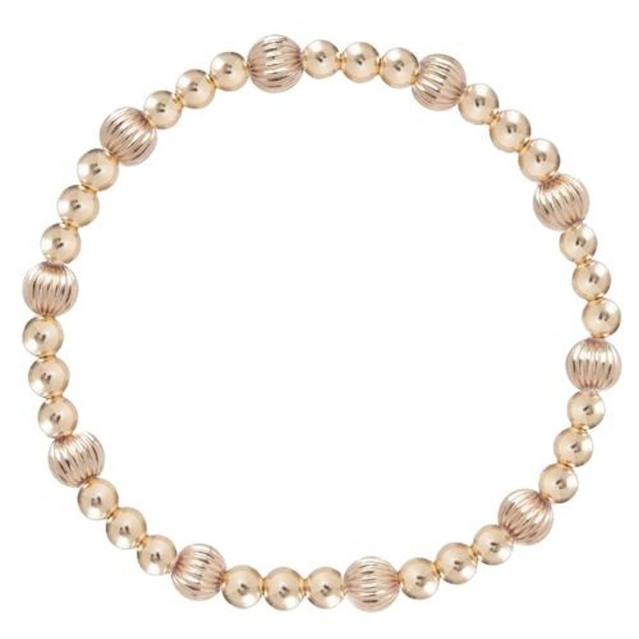 Women Enewton Bracelets | Dignity Sincerity Pattern 6Mm Gold Bracelet