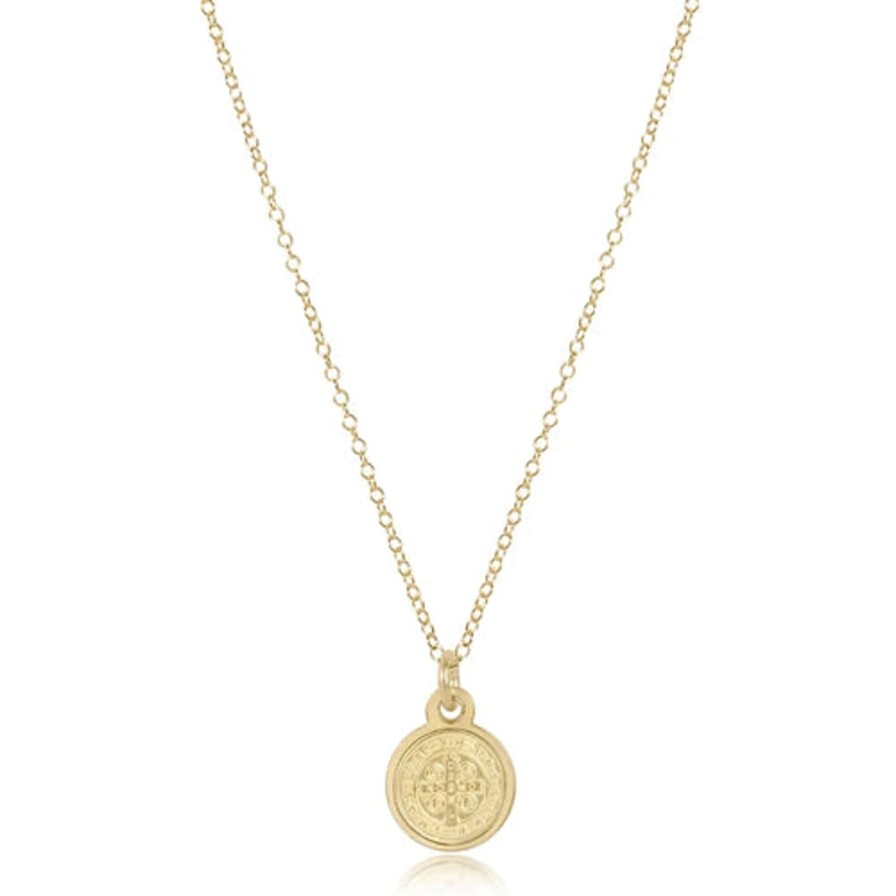 Women Enewton Necklaces | 16" Necklace Gold-Blessing Small Gold Disc