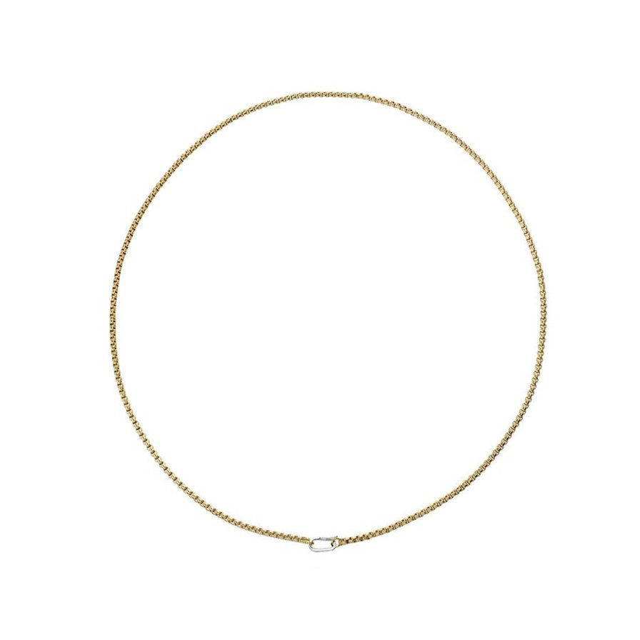 Women Artizan Necklaces | Can Opener Box Gold Chain 20"