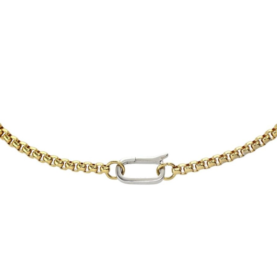 Women Artizan Necklaces | Can Opener Box Gold Chain 20"