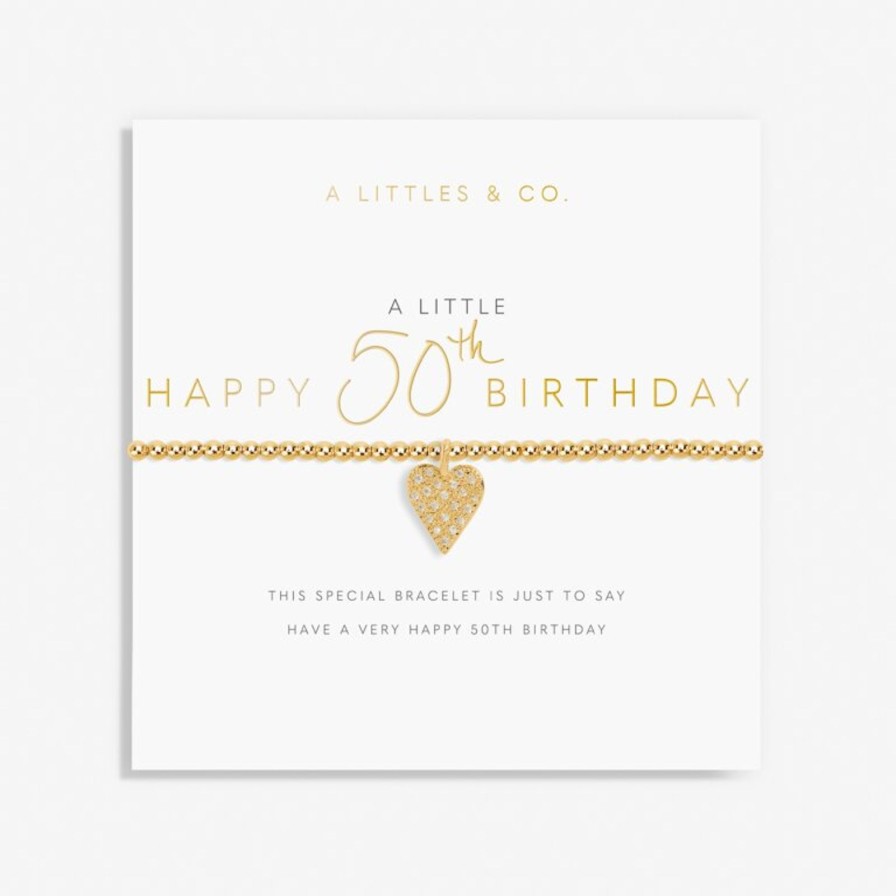 Women A Littles & Co. Bracelets | A Little 'Happy 50Th Birthday' Bracelet In Gold-Tone Plating