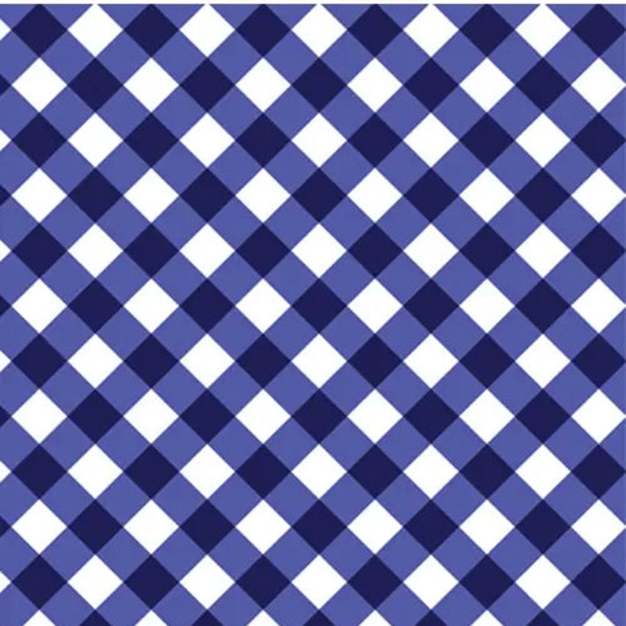 Art & Paper WH Hostess Social Stationary | Gingham Check Gift Wrap-Blue