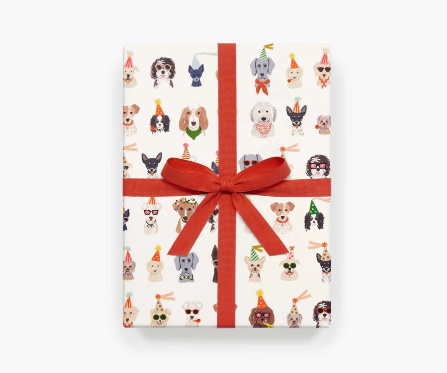 Art & Paper Rifle Paper Co | Party Pups Wrapping Sheets-Roll Of 3