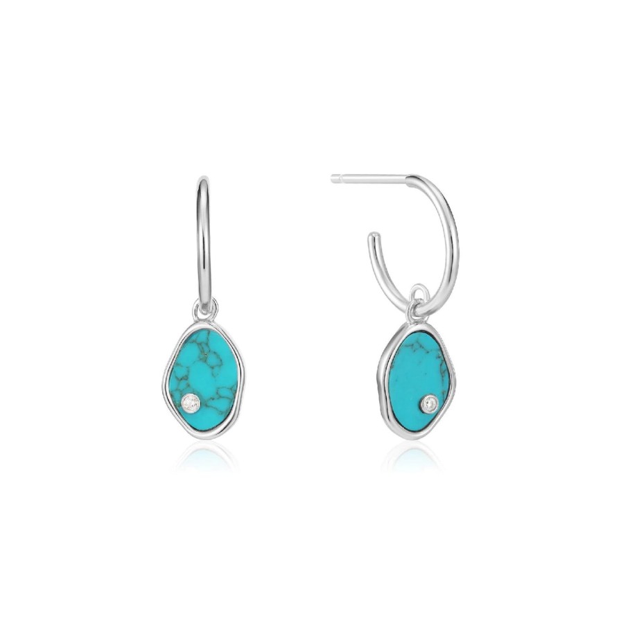 Women ANIA HAIE Earrings | Tidal Turquoise Mini Hoop Earrings