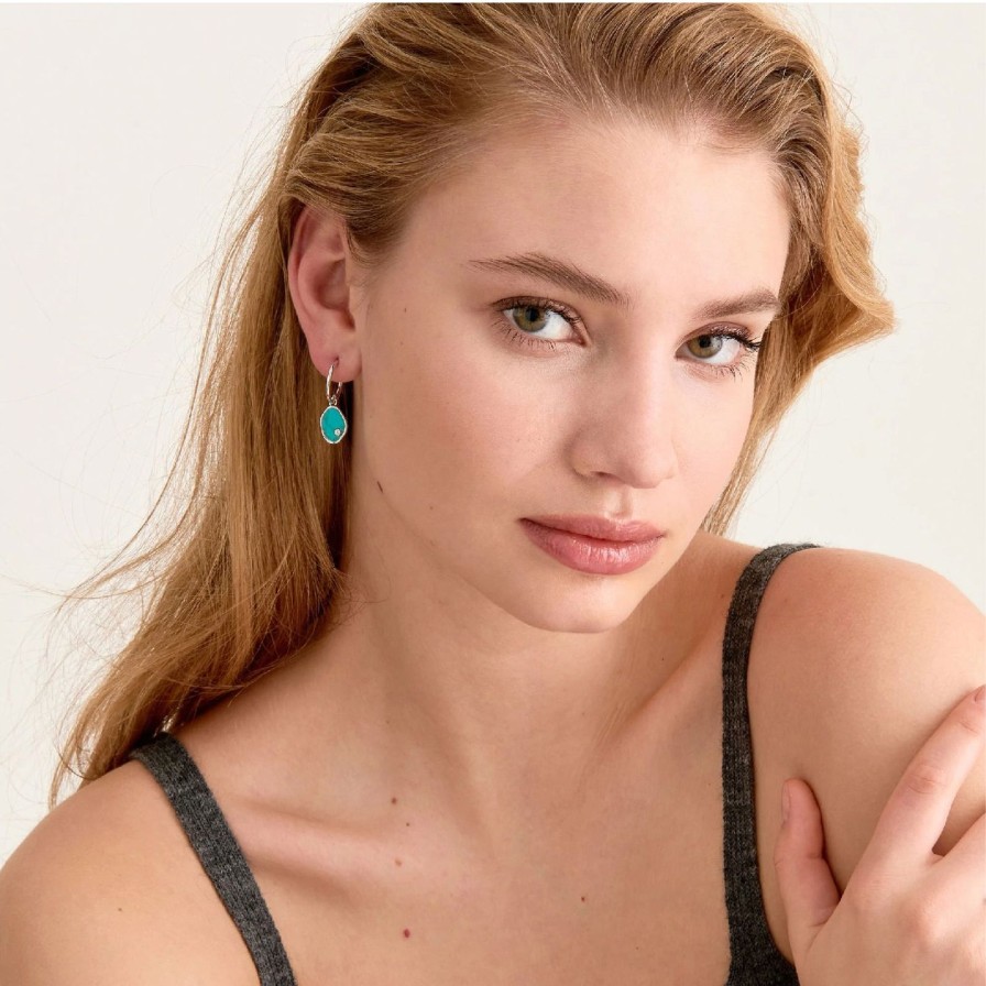 Women ANIA HAIE Earrings | Tidal Turquoise Mini Hoop Earrings