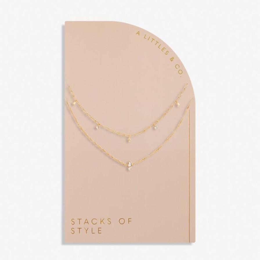 Women A Littles & Co. Necklaces | Stacks Of Style Organic Shape Necklace In Gold-Tone Plating