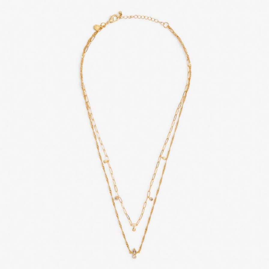 Women A Littles & Co. Necklaces | Stacks Of Style Organic Shape Necklace In Gold-Tone Plating