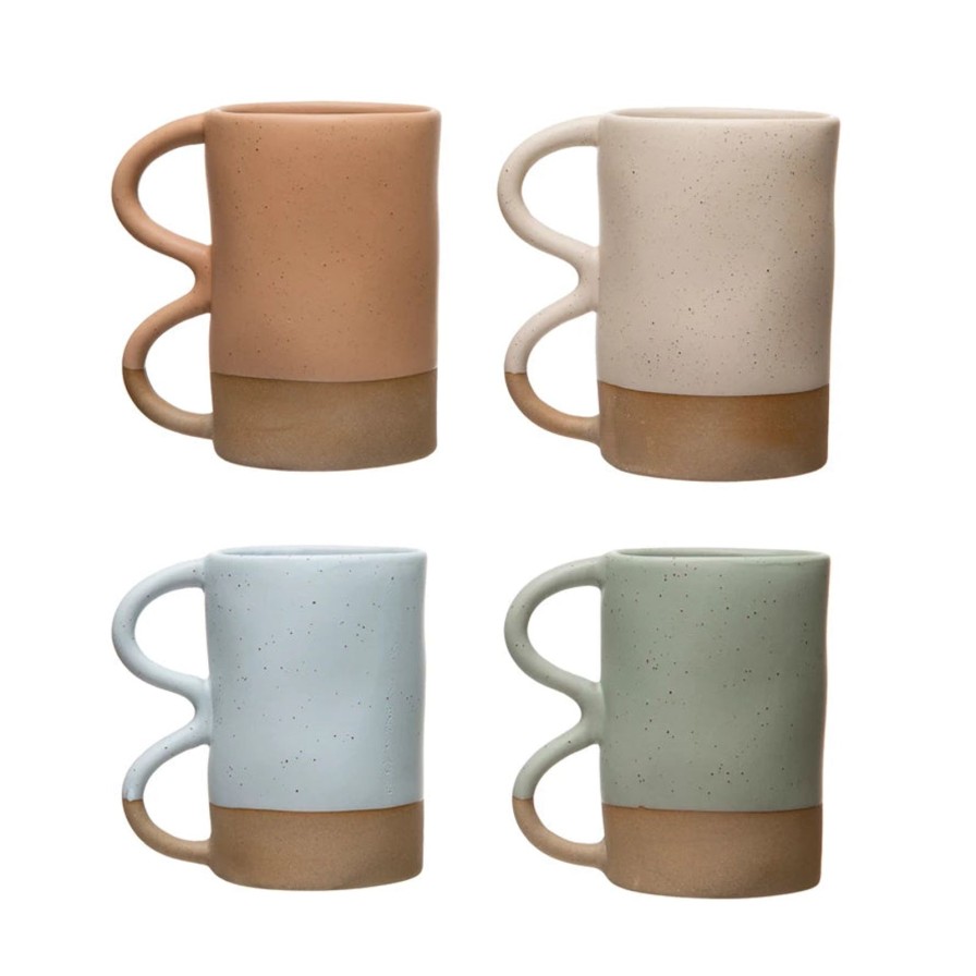 Home creative co-op Serveware | Stoneware Mug, Matte Speckled Finish, 4 Colors