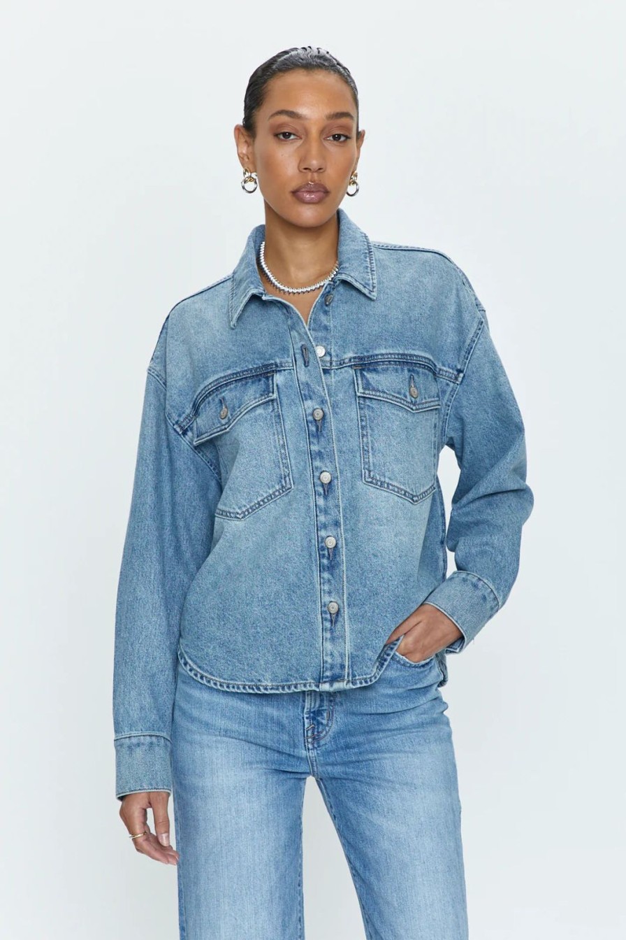 Women Pistola Sweaters & Jackets | Mandy Crop Denim Jacket