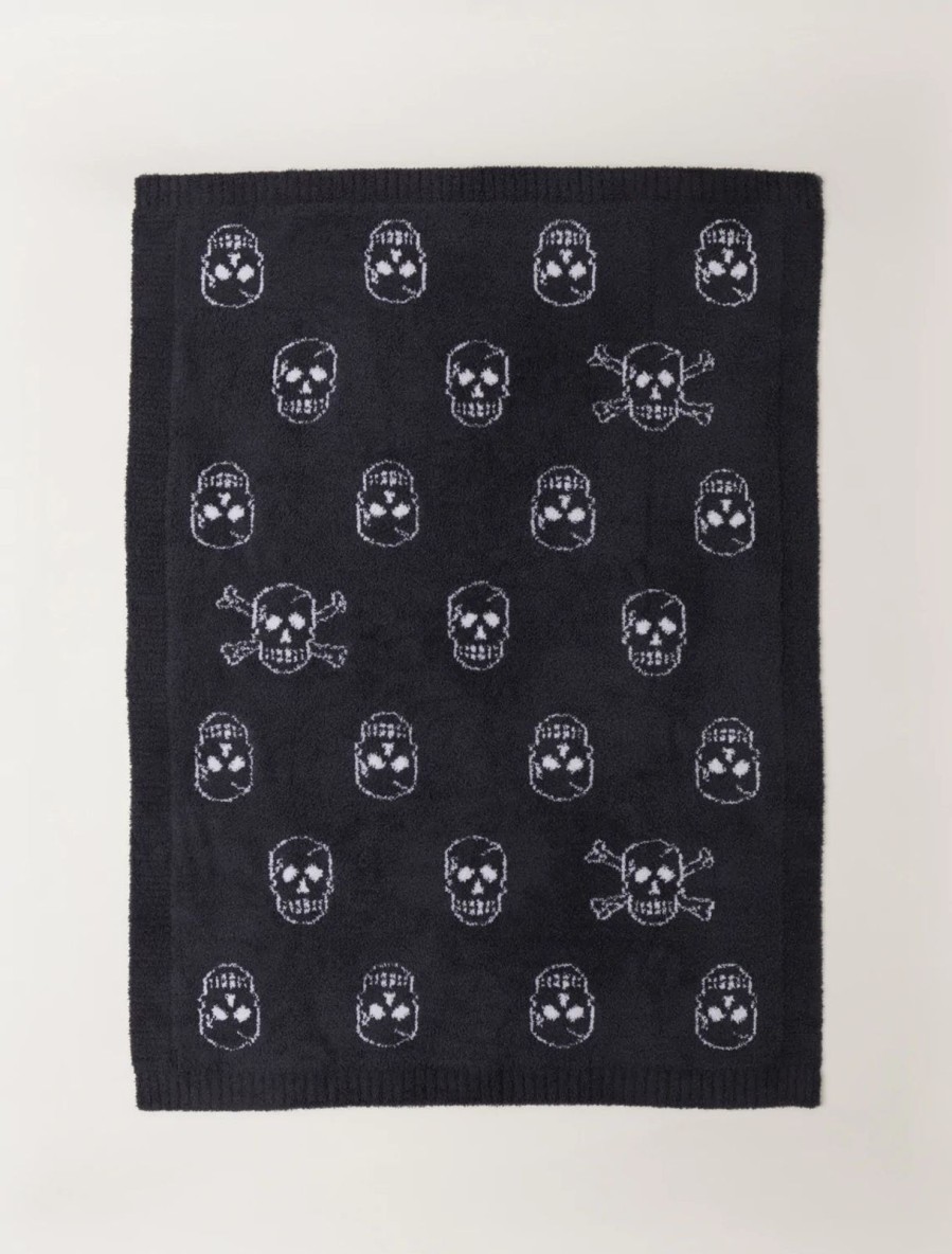 Home BAREFOOT DREAMS Throws | Cozychic Skull Stroller Blanket-Carbon/Almond