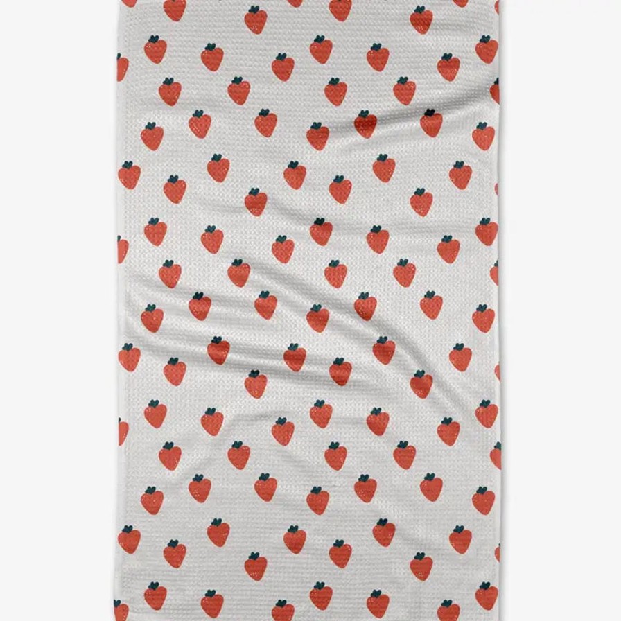 Home Geometry Linens | Strawberry Love Tea Towel