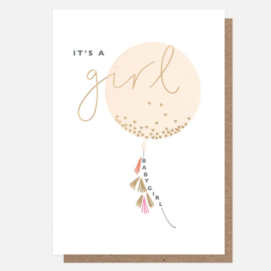 Art & Paper Notes & Queries | Giant Balloon New Baby Girl Card