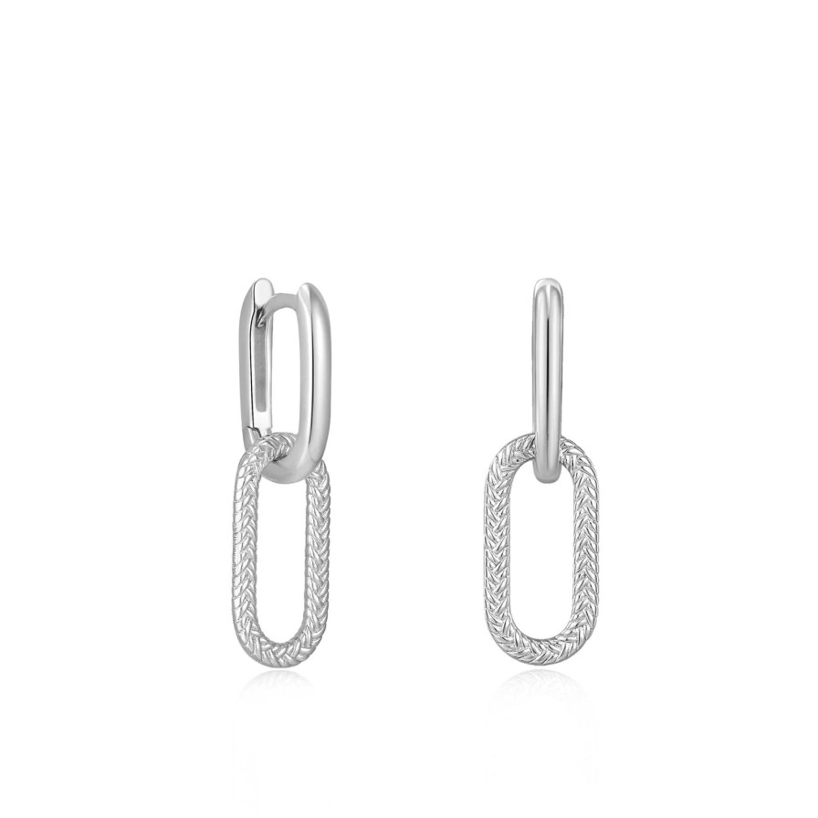 Women ANIA HAIE Earrings | Silver Rope Oval Drop Earrings