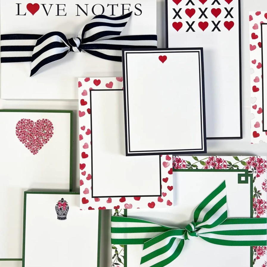 Seasonal WH Hostess Social Stationery | Watercolor Hearts Notepad