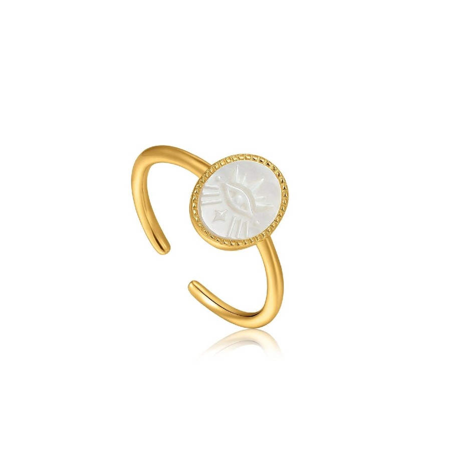 Women ANIA HAIE Rings | Evil Eye Emblem Gold Adjustable Ring