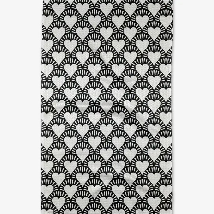 Home Geometry Linens | Heartthrob Onyx Tea Towel