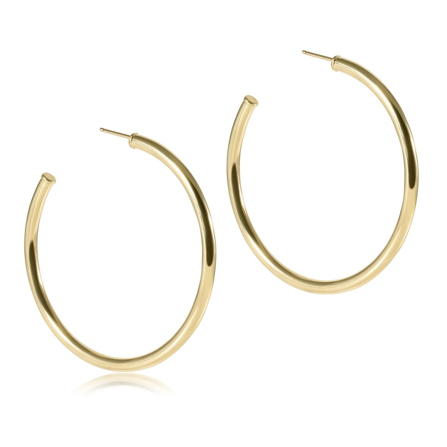 Women Enewton Earrings | Round Gold 2" Post Hoop-3Mm-Smooth