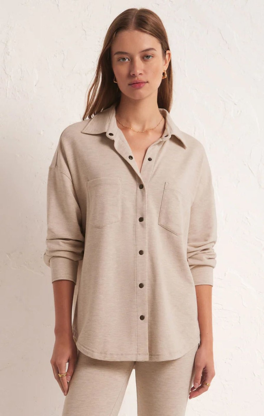 Women ZSupply Tops | Wfh Modal Shirt Jacket