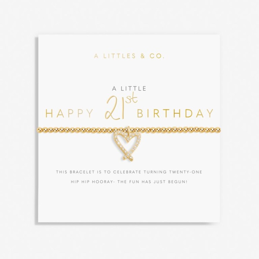 Women A Littles & Co. Bracelets | A Little 'Happy 21St Birthday' Bracelet In Gold-Tone Plating