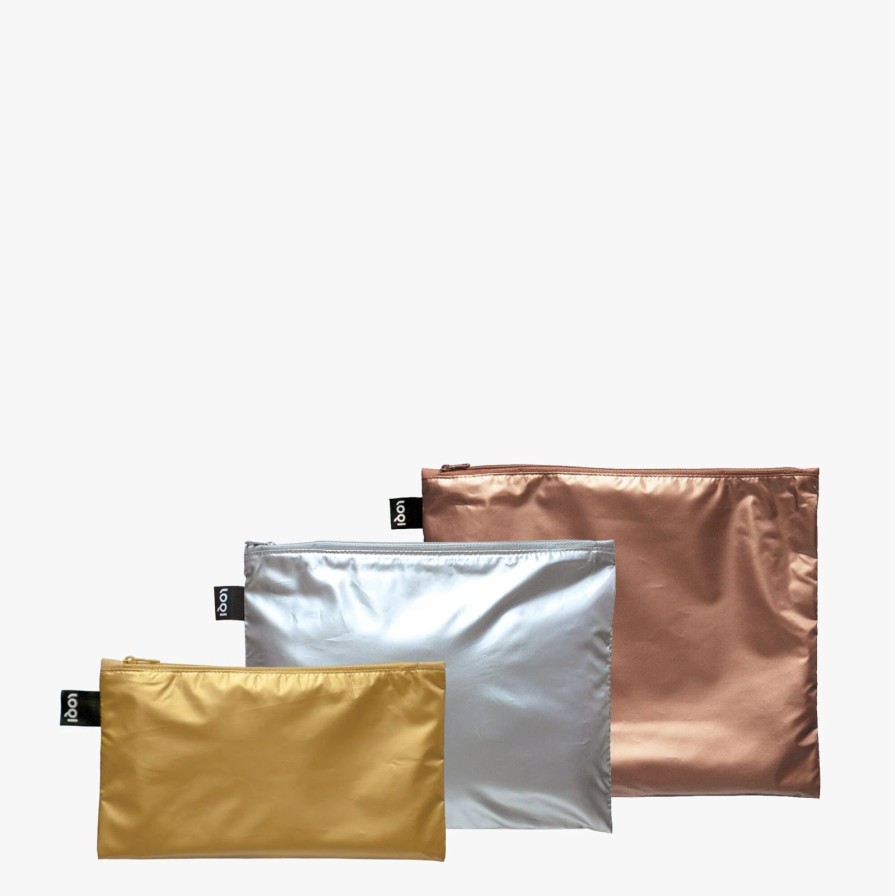 Women Loqi Cosmetic Bags | Metallic Zip Pockets