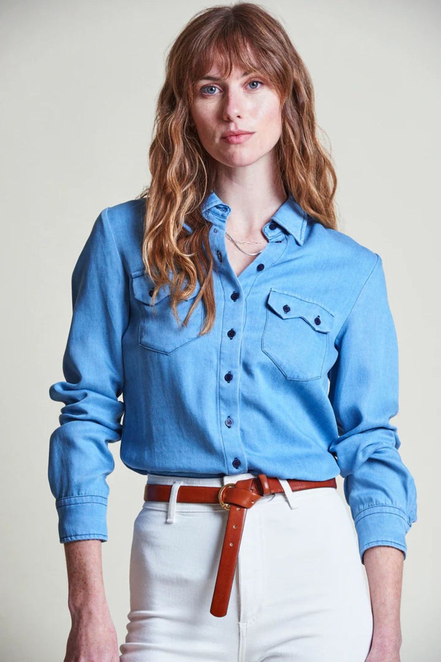 Women The Shirt Tops | The Cowgirl Shirt-Denim