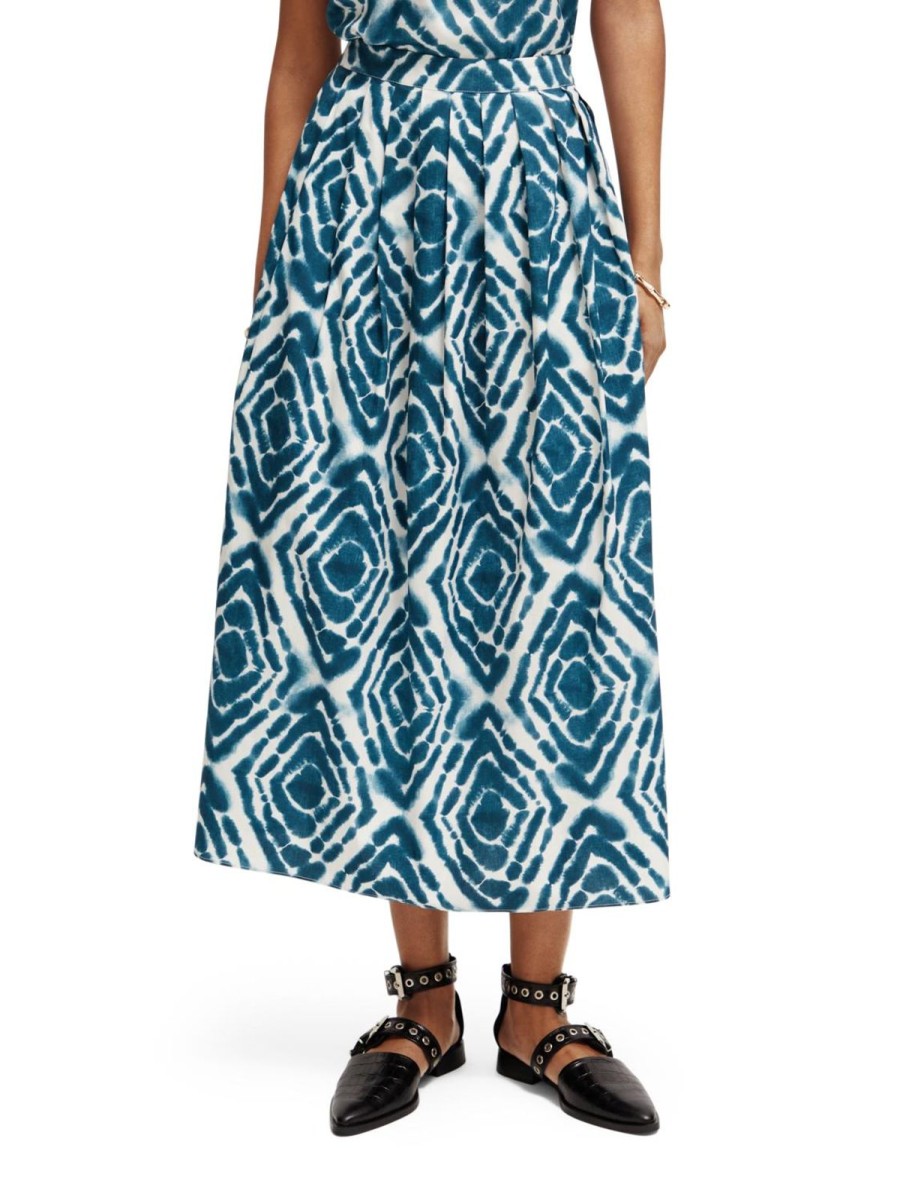 Women Scotch & Soda Bottoms | Printed Skirt With Pleats