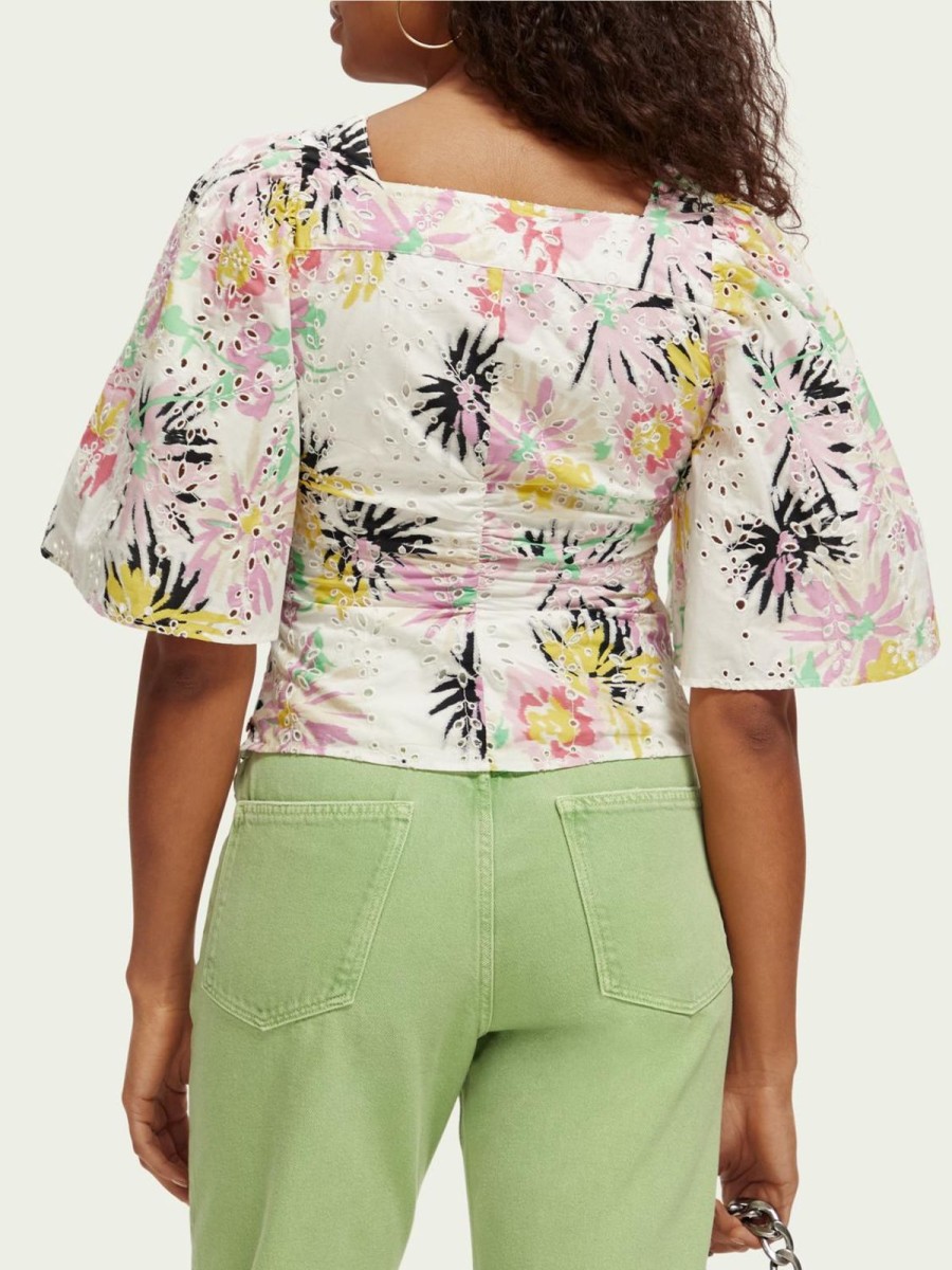 Women Scotch & Soda Dresses | Floral Flutter Sleeve Top