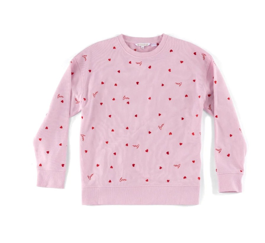 Women Shiraleah Tops | Love Hearts Sweatshirt