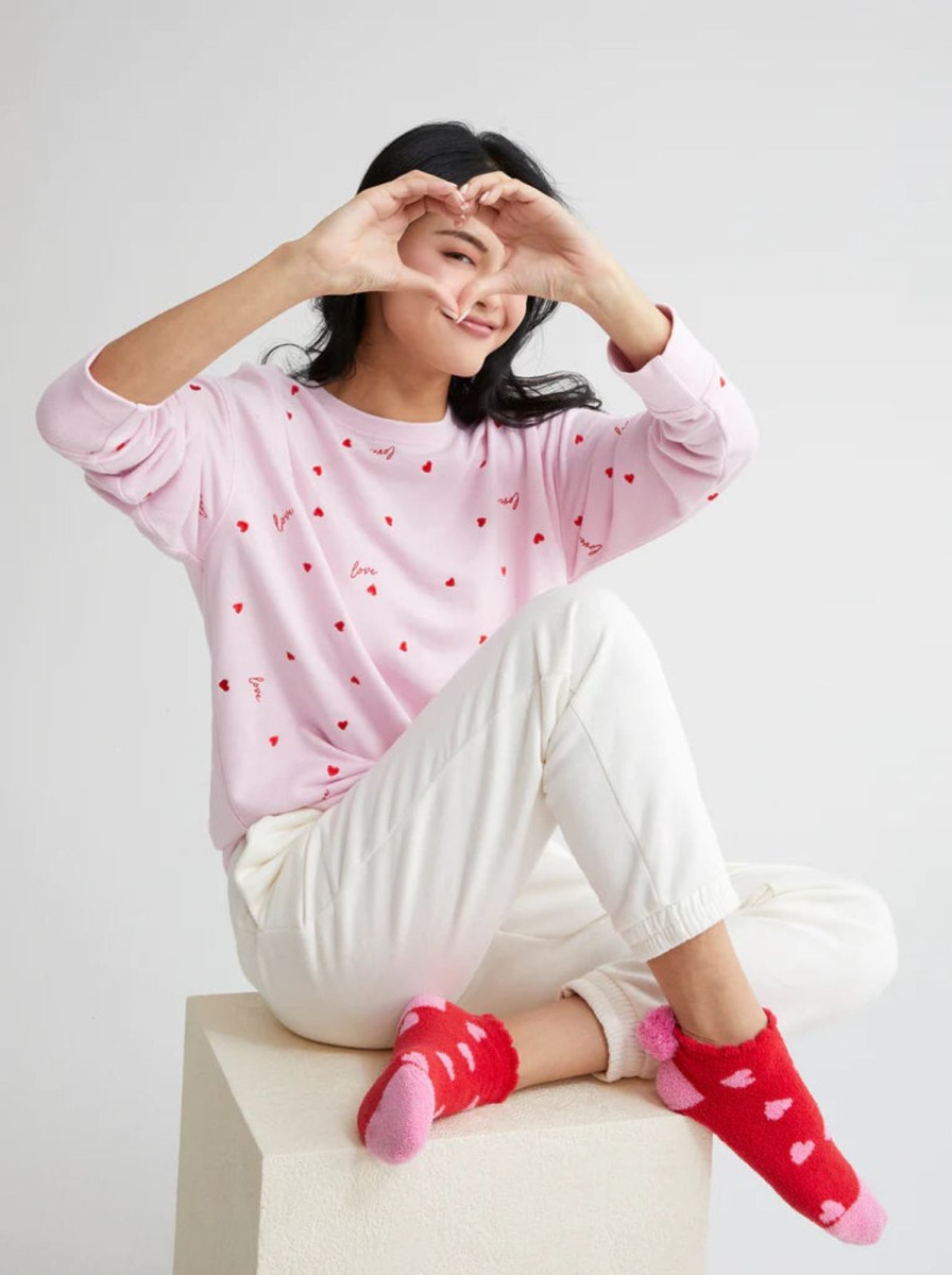 Women Shiraleah Tops | Love Hearts Sweatshirt