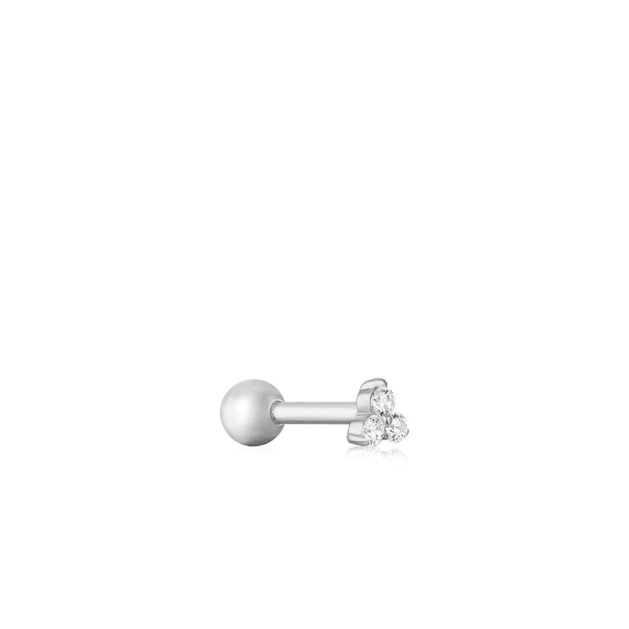 Women ANIA HAIE Earrings | Silver Trio Sparkle Barbell Single Earring