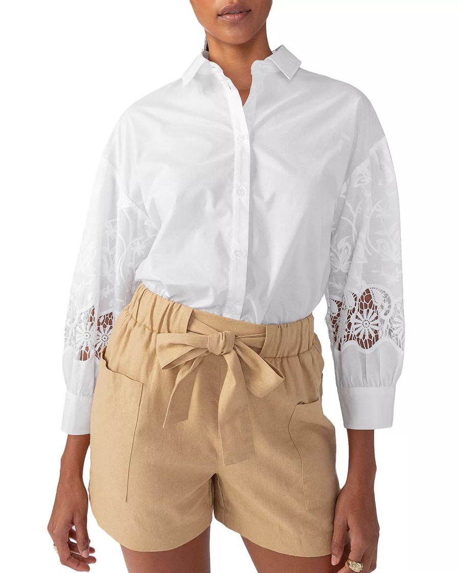 Women Sanctuary Tops | Cutwork Sleeve Poplin Shirt