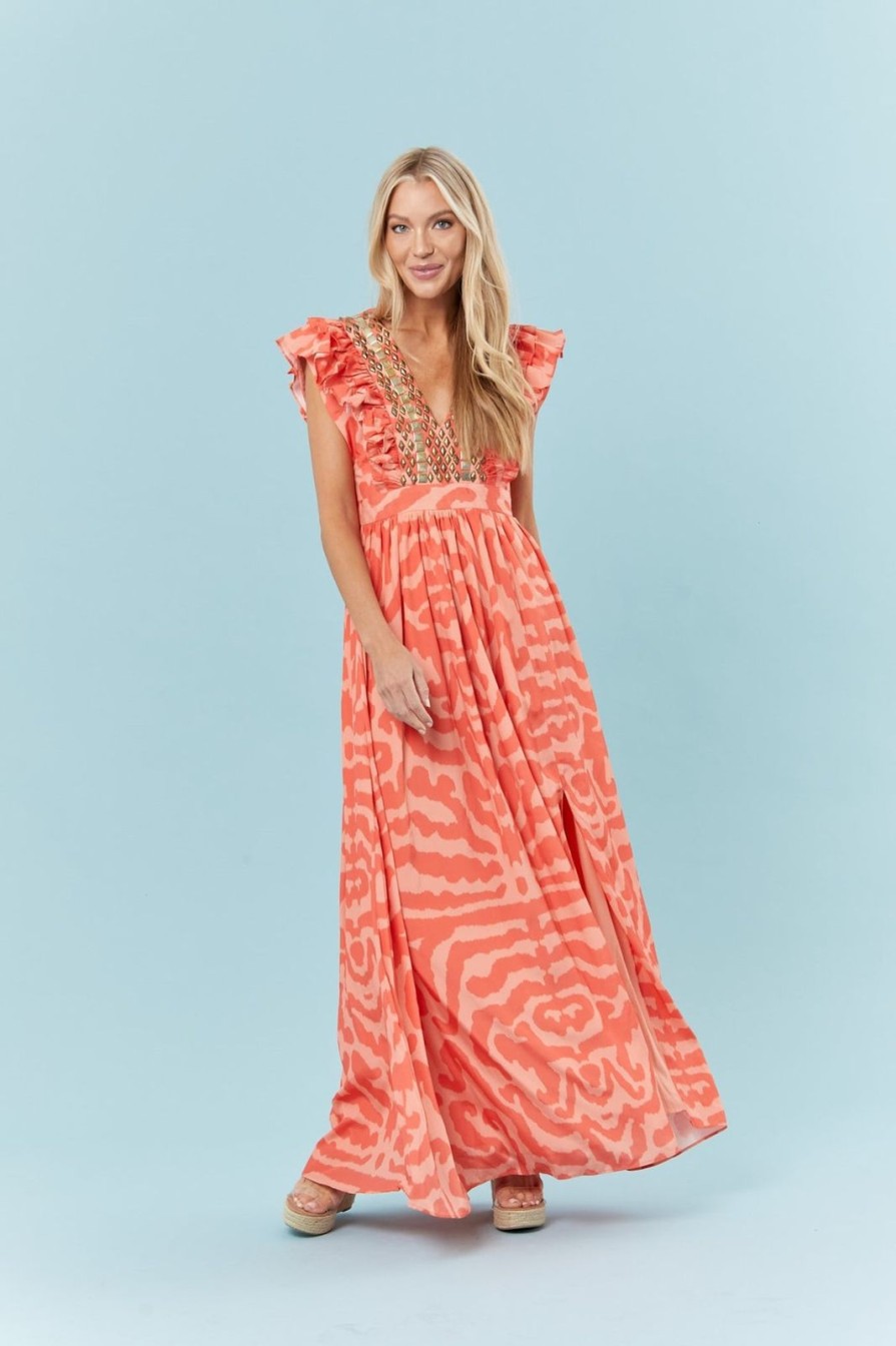 Women Sheridan French Dresses | Stacey Dress-Orange Tiger