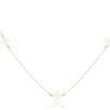 Women Enewton Necklaces | Choker Simplicity Chain Gold-Signature Cross Off-White