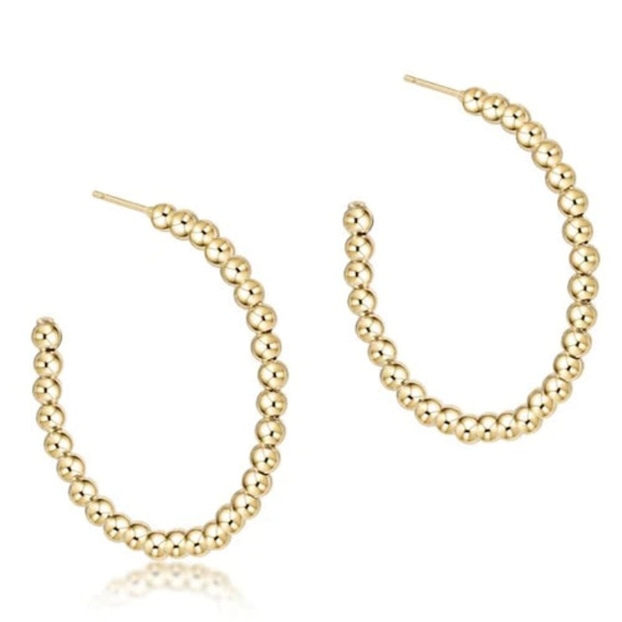 Women Enewton Earrings | Beaded Classic 1.25" Post Hoop-3Mm-Gold