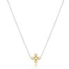 Women Enewton Necklaces | 16" Necklace Sterling Mixed Metal-Classic Beaded Signature Cross Gold-3Mm Bead Gold