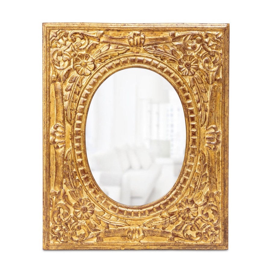 Home SYNPLE Decor | Rosette Carved Wooden Mirror