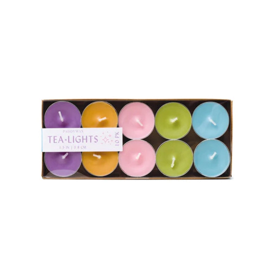 Home Paddywax Candles | Colorful Tea Lights, 10 Pack-Spring