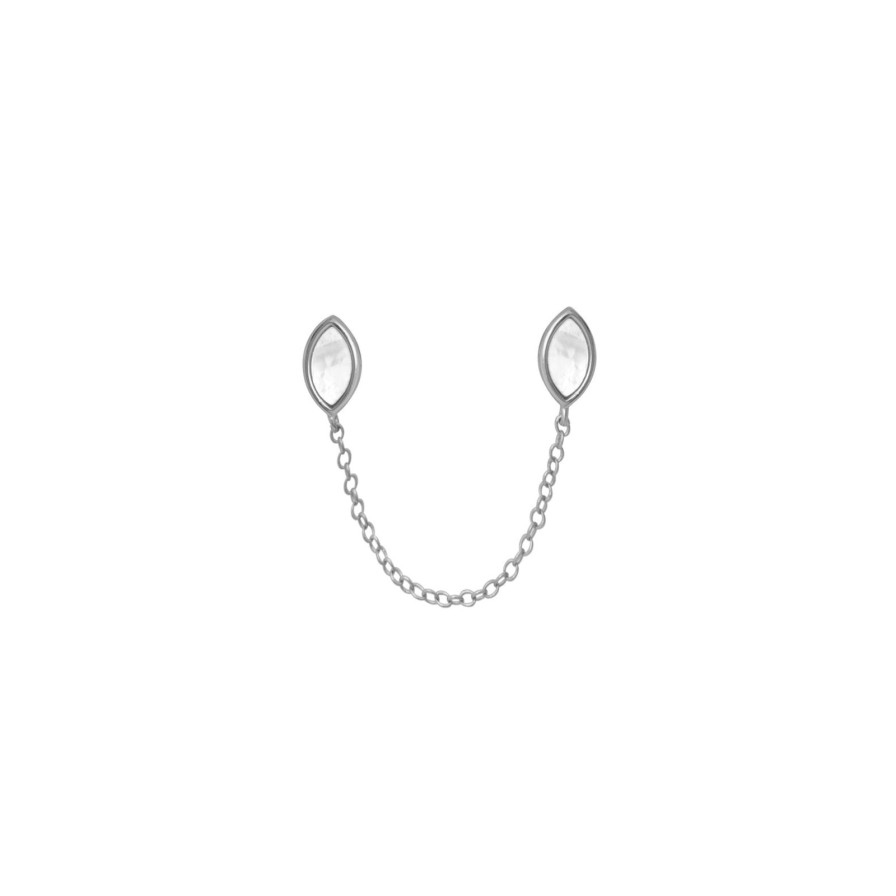 Women Fyb Earrings | Cassia Chain Studs-Silver