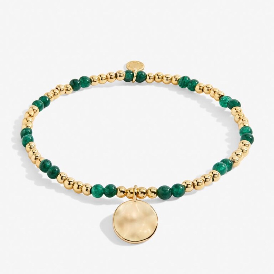 Women A Littles & Co. Bracelets | Birthstone A Little May Bracelet In Gold-Tone Plating-Green Agate