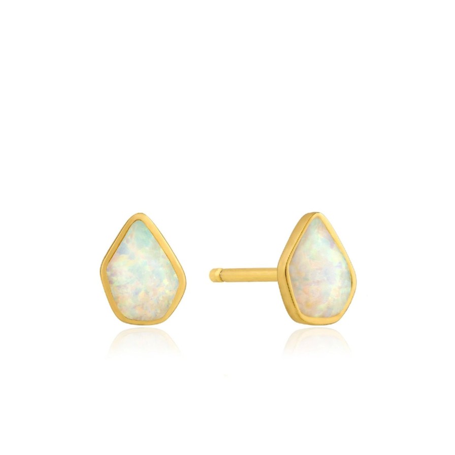 Women ANIA HAIE Earrings | Opal Color Stud Earrings-Gold