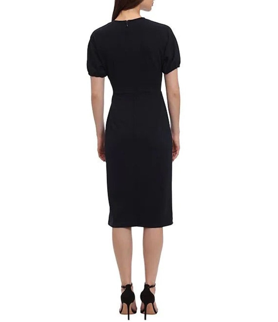 Women Donna Morgan Dresses | Puff Sleeve Midi Pencil Dress