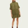 Women Scotch & Soda Dresses | Ruffle Sleeve Tiered Mini Dress