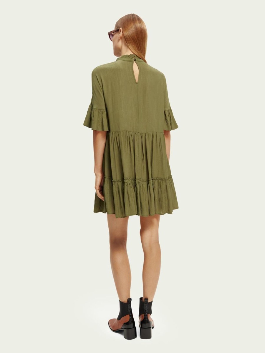 Women Scotch & Soda Dresses | Ruffle Sleeve Tiered Mini Dress